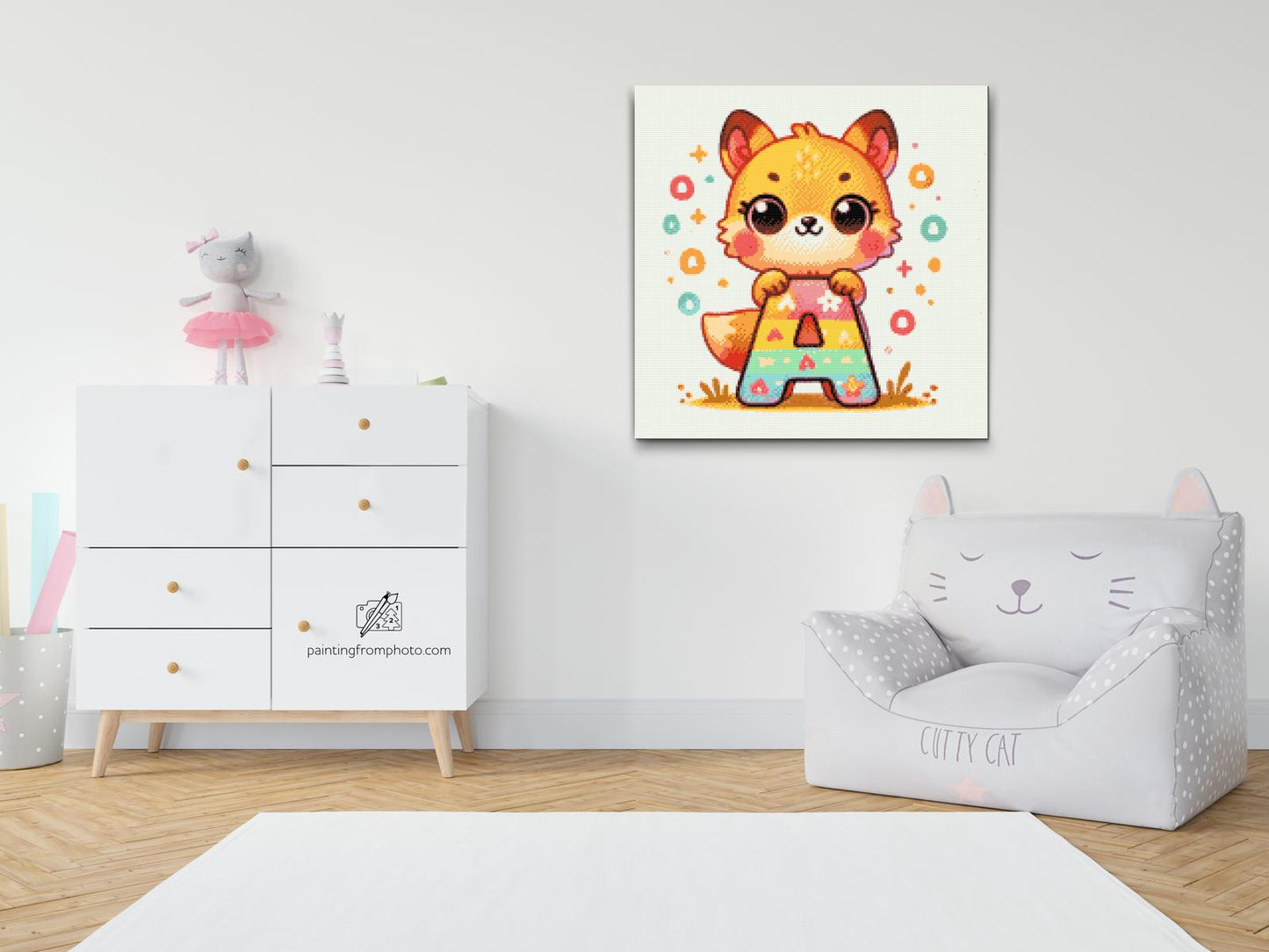 Diamond Paint - Bogstav A – Med et dyr