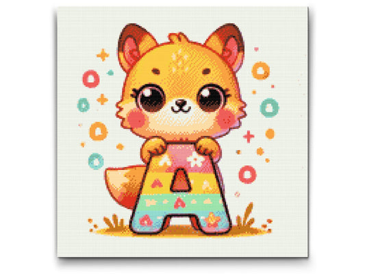 Diamond Paint - Bogstav A – Med et dyr