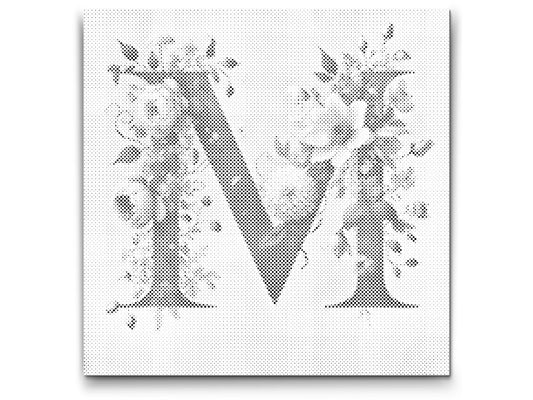Dotting - Bogstav M - Blomstermønster
