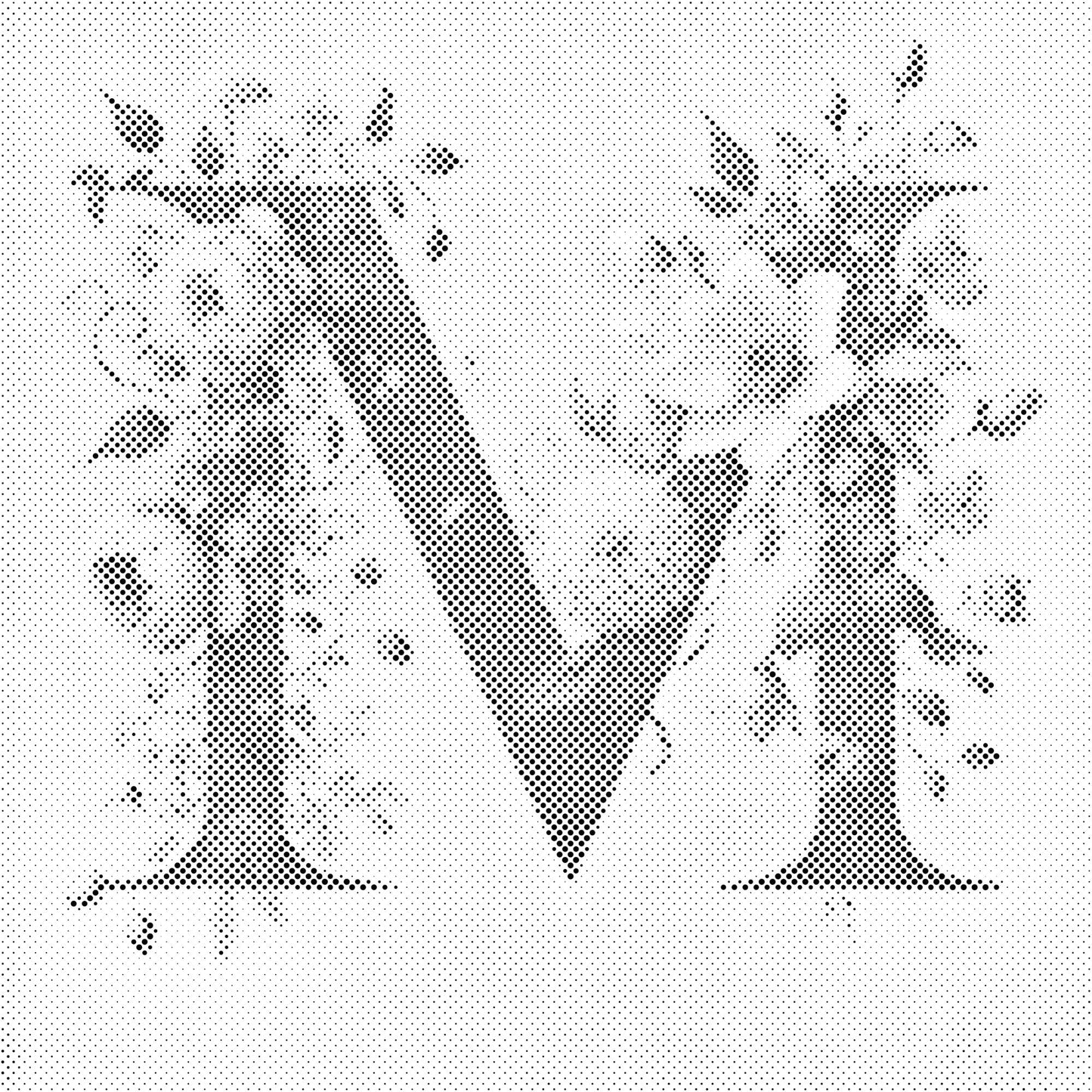 Dotting - Bogstav M - Blomstermønster
