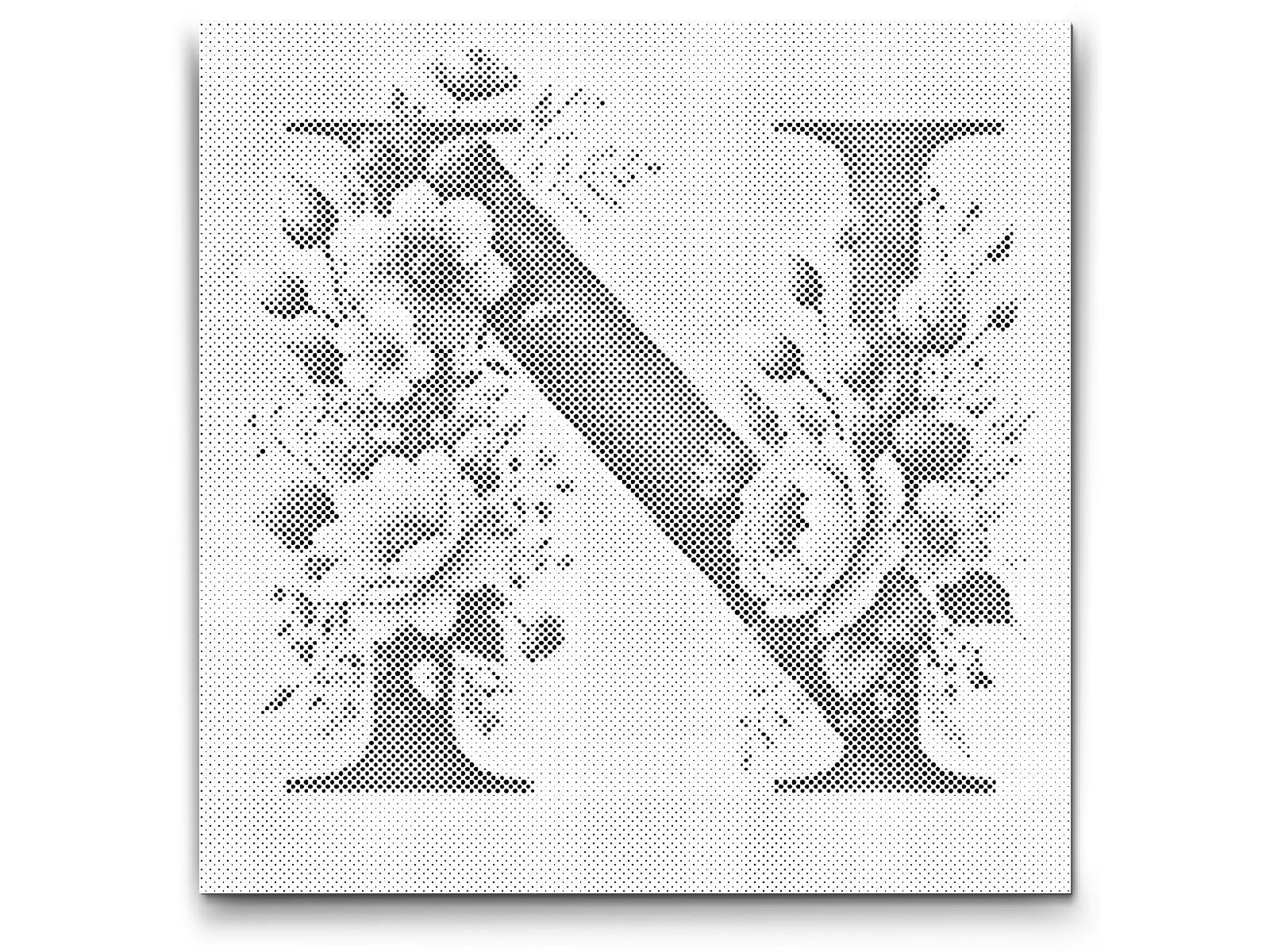 Dotting - Bogstav N - Blomstermønster