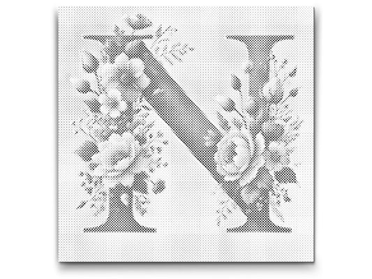 Dotting - Bogstav N - Blomstermønster