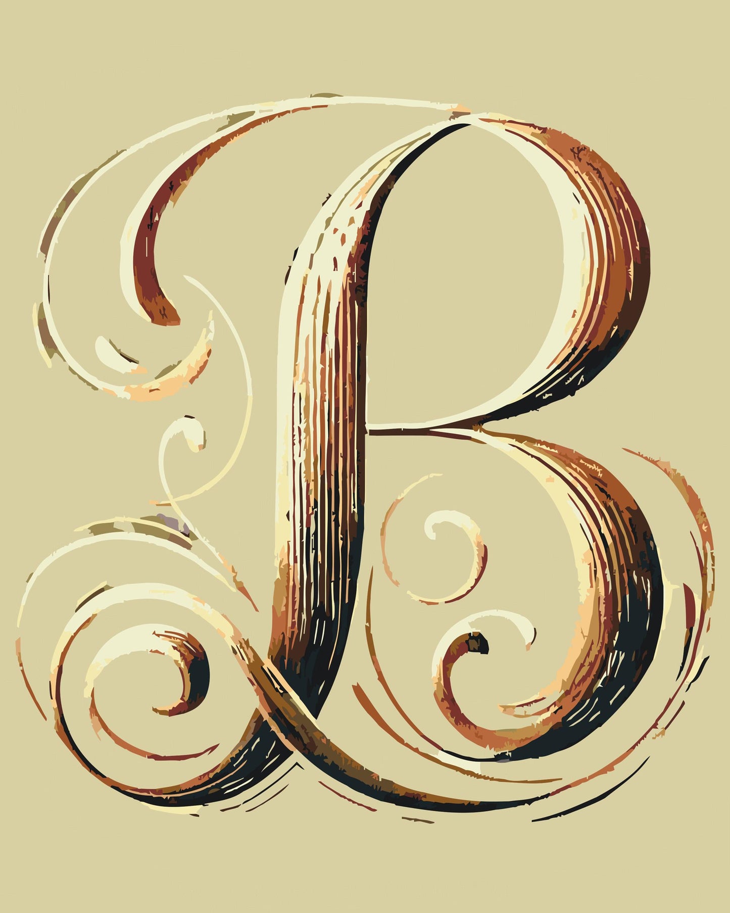 Paint by number - Bogstav B
