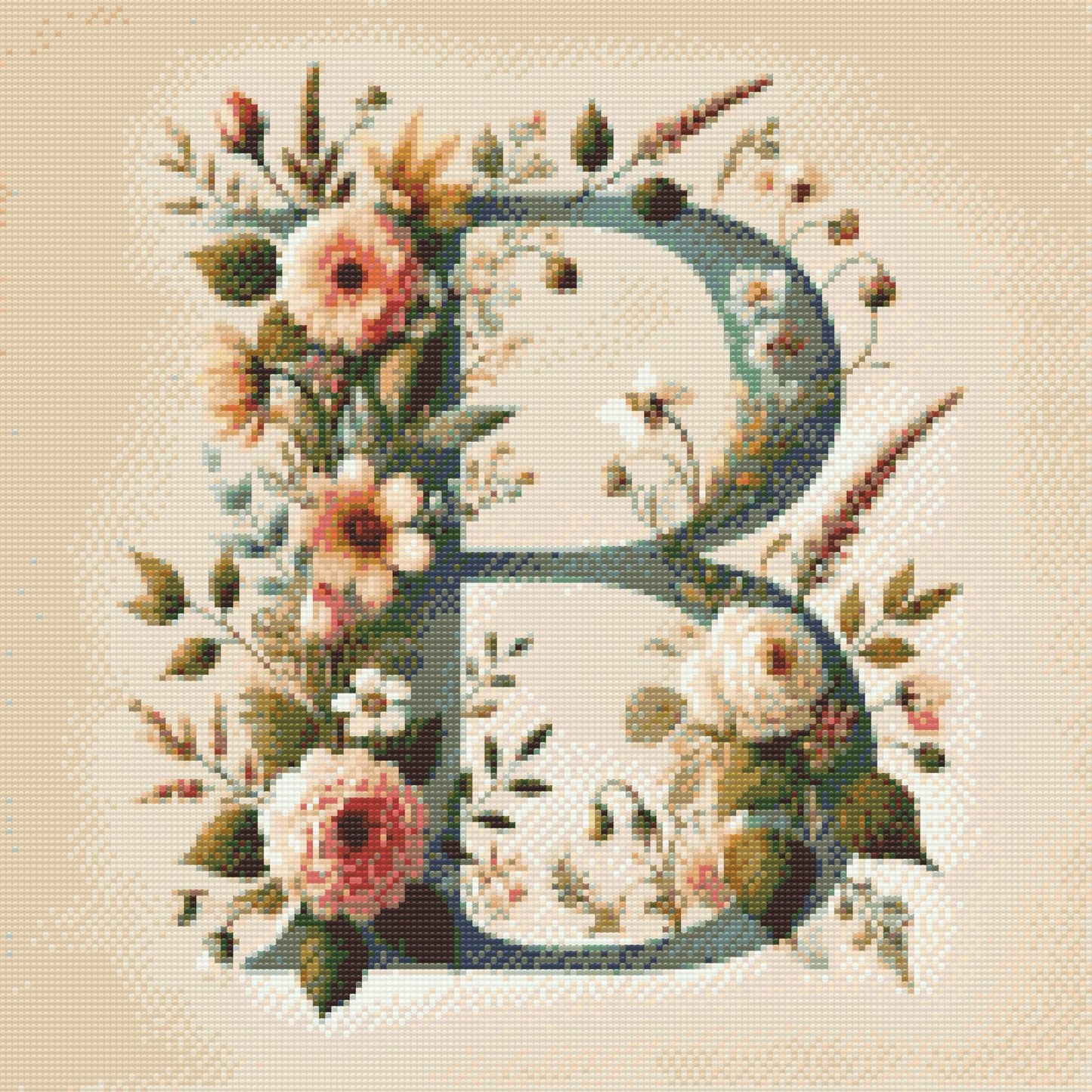 Diamond Paint - Bogstav B - Blomstermønster