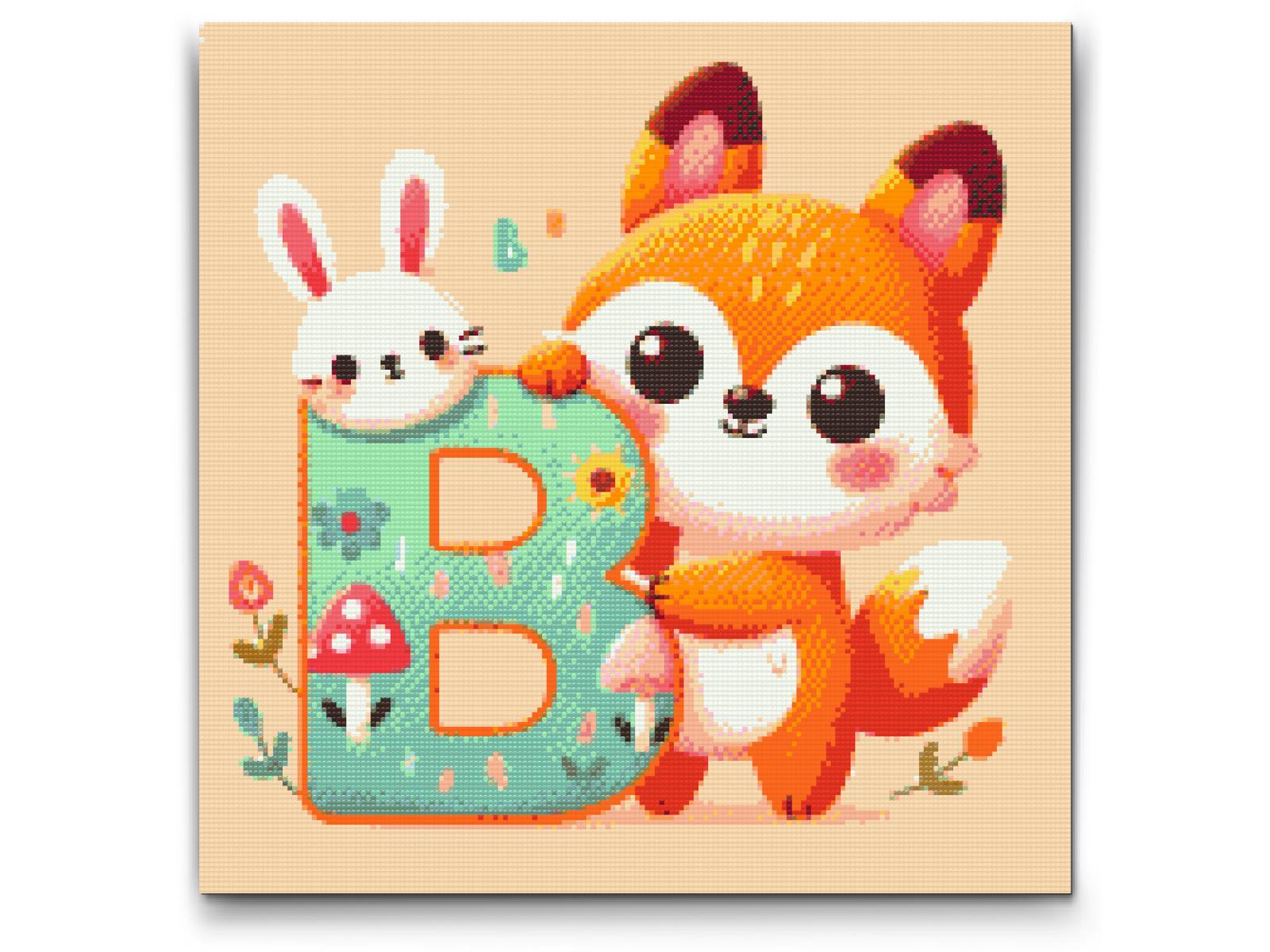 Diamond Paint - Bogstav B – Med et dyr
