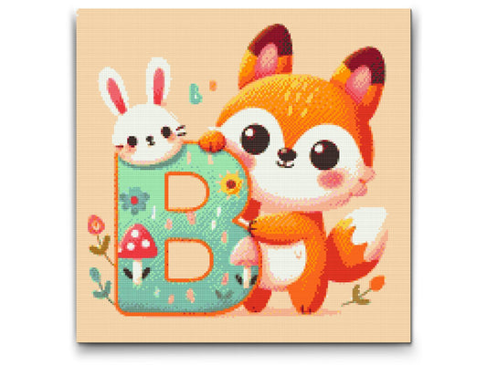 Diamond Paint - Bogstav B – Med et dyr