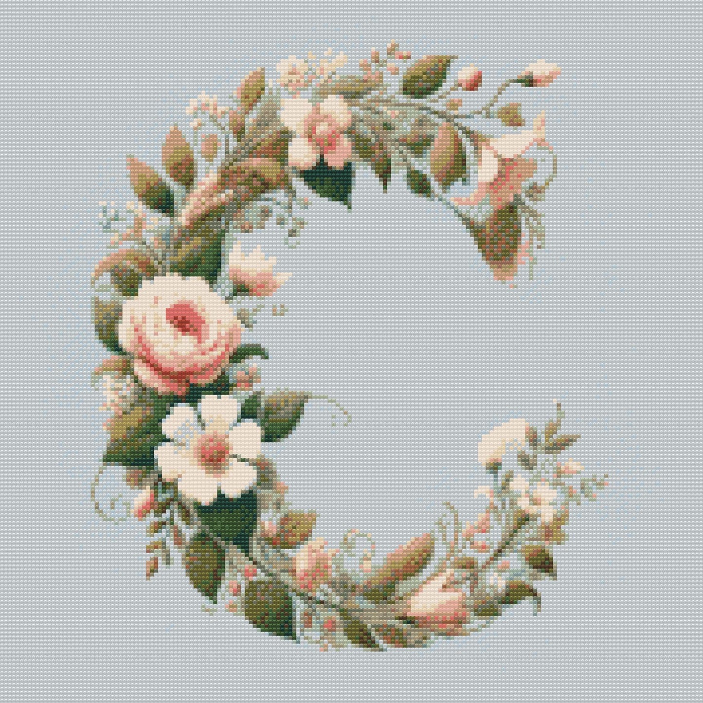 Diamond Paint - Bogstav C - Blomstermønster