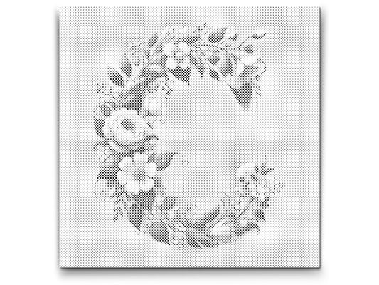 Dotting - Bogstav C - Blomstermønster