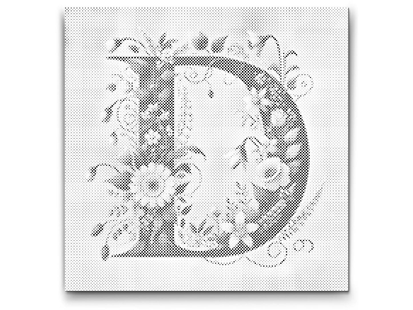 Dotting - Bogstav D - Blomstermønster