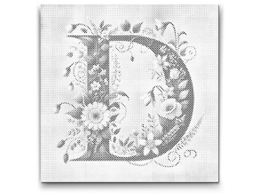 Dotting - Bogstav D - Blomstermønster