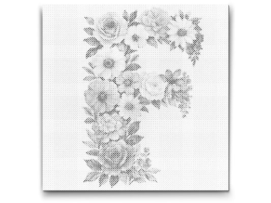Dotting - Bogstav F - Blomstermønster