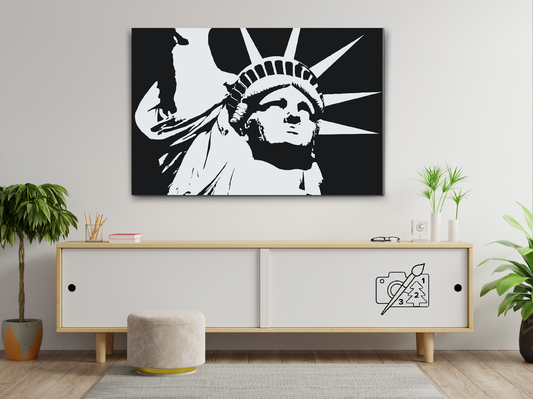 Paint by number - Sort/hvid Frihedsgudinden