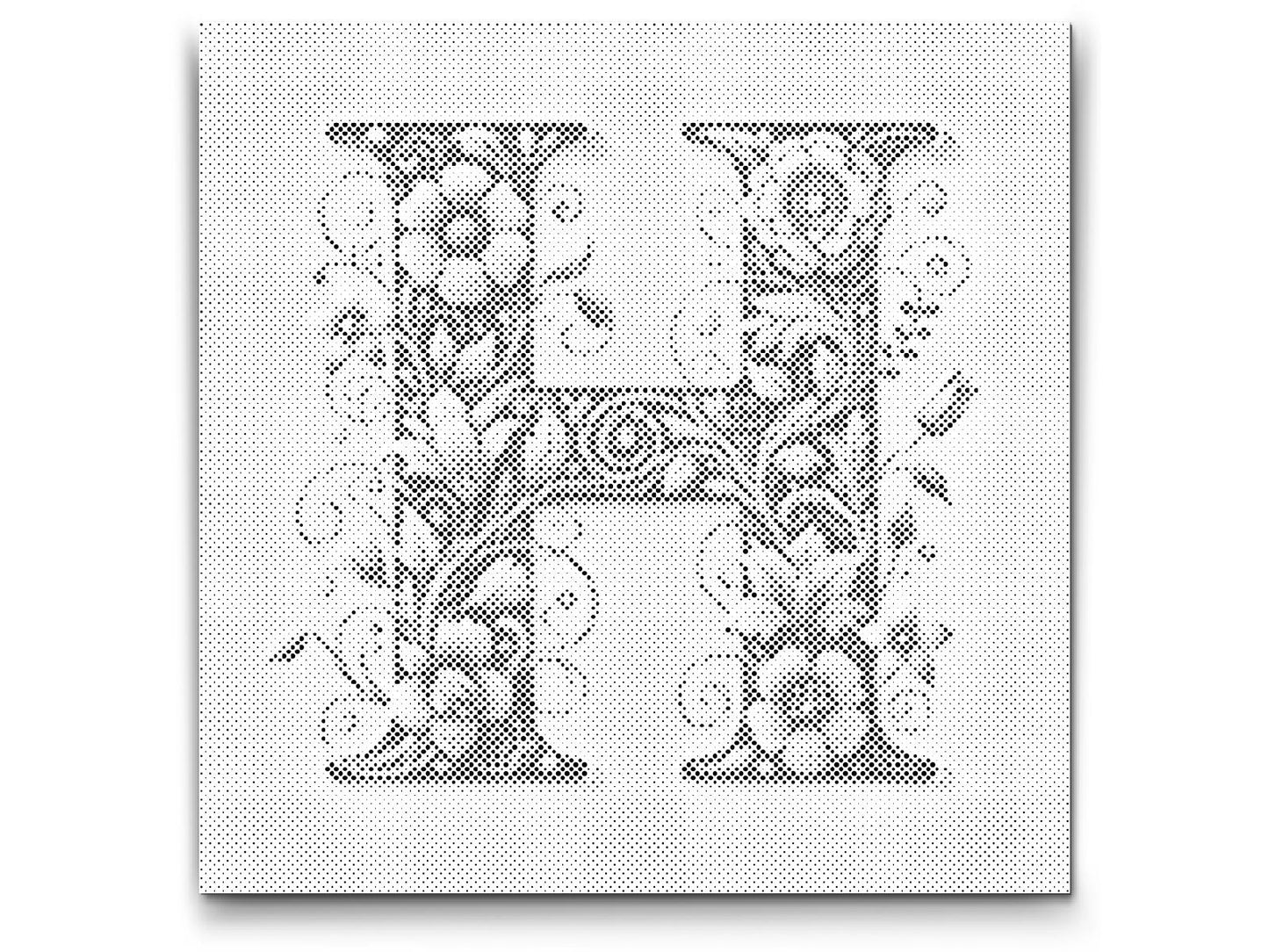 Dotting - Bogstav H - Blomstermønster