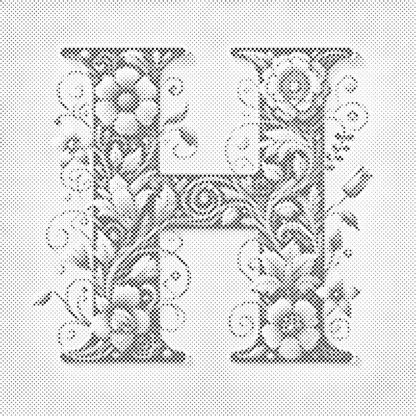 Dotting - Bogstav H - Blomstermønster