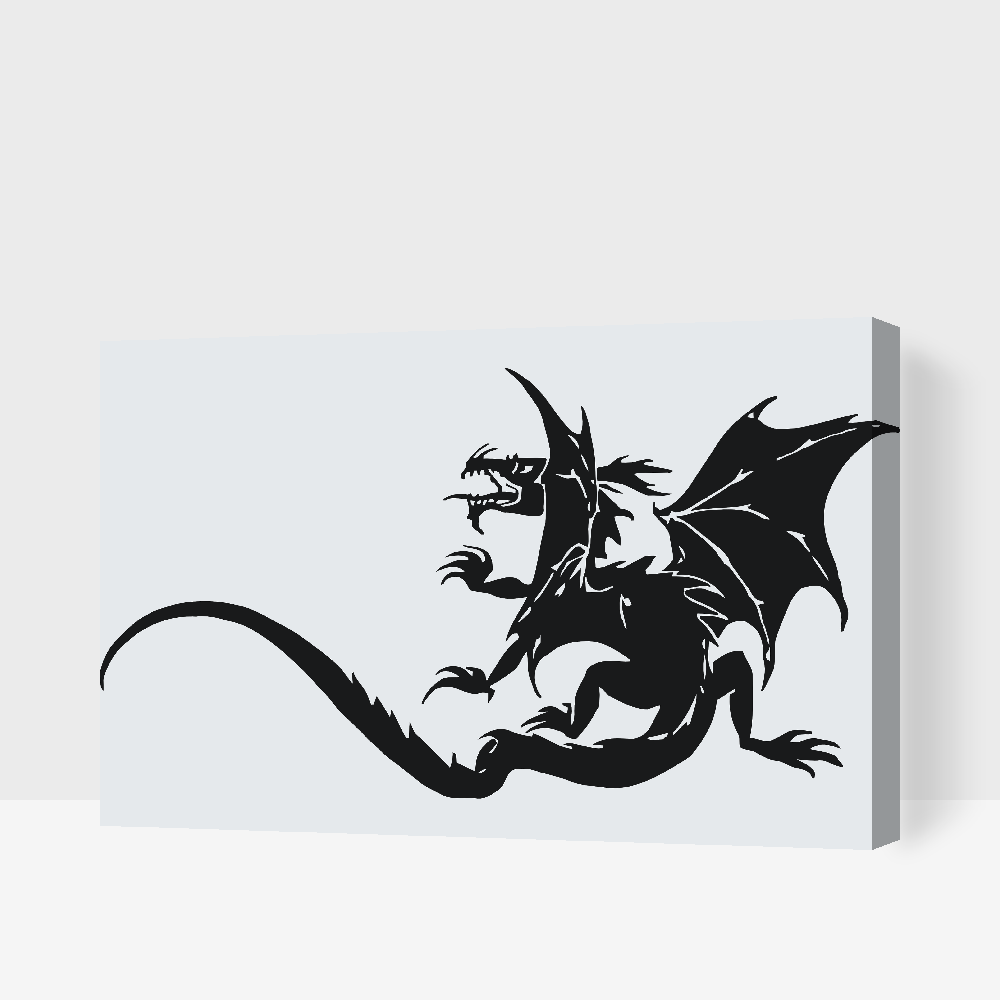 Paint by number - B/W Dragon