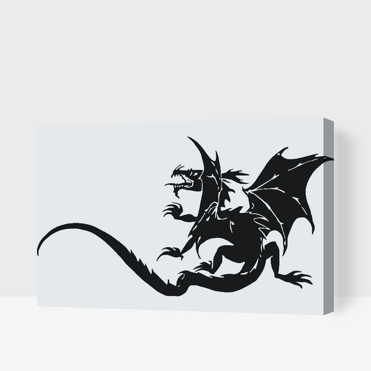 Paint by number - B/W Dragon