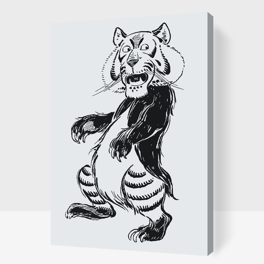 Paint by number - B/W Lion