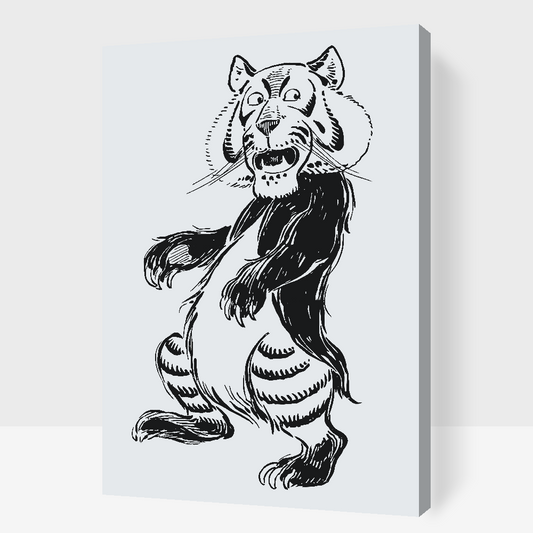 Paint by number - B/W Lion