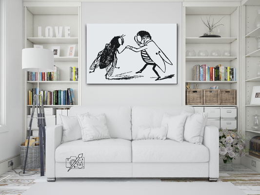 Paint by number - Sort-hvid insektdans