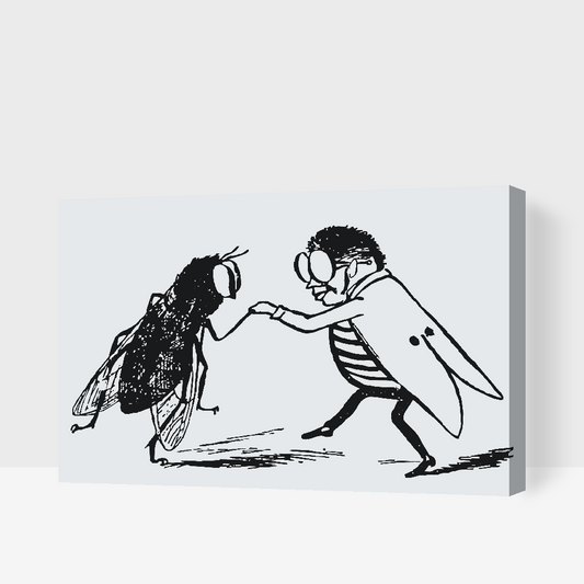 Paint by number - Sort-hvid insektdans