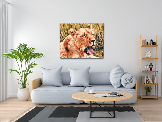 Paint by number - Løve i det høje græs