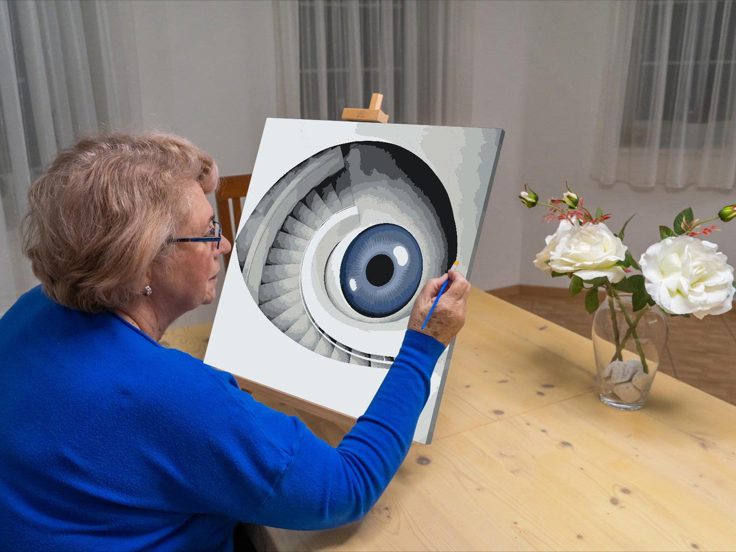 Paint by number - Øjeformet trappe