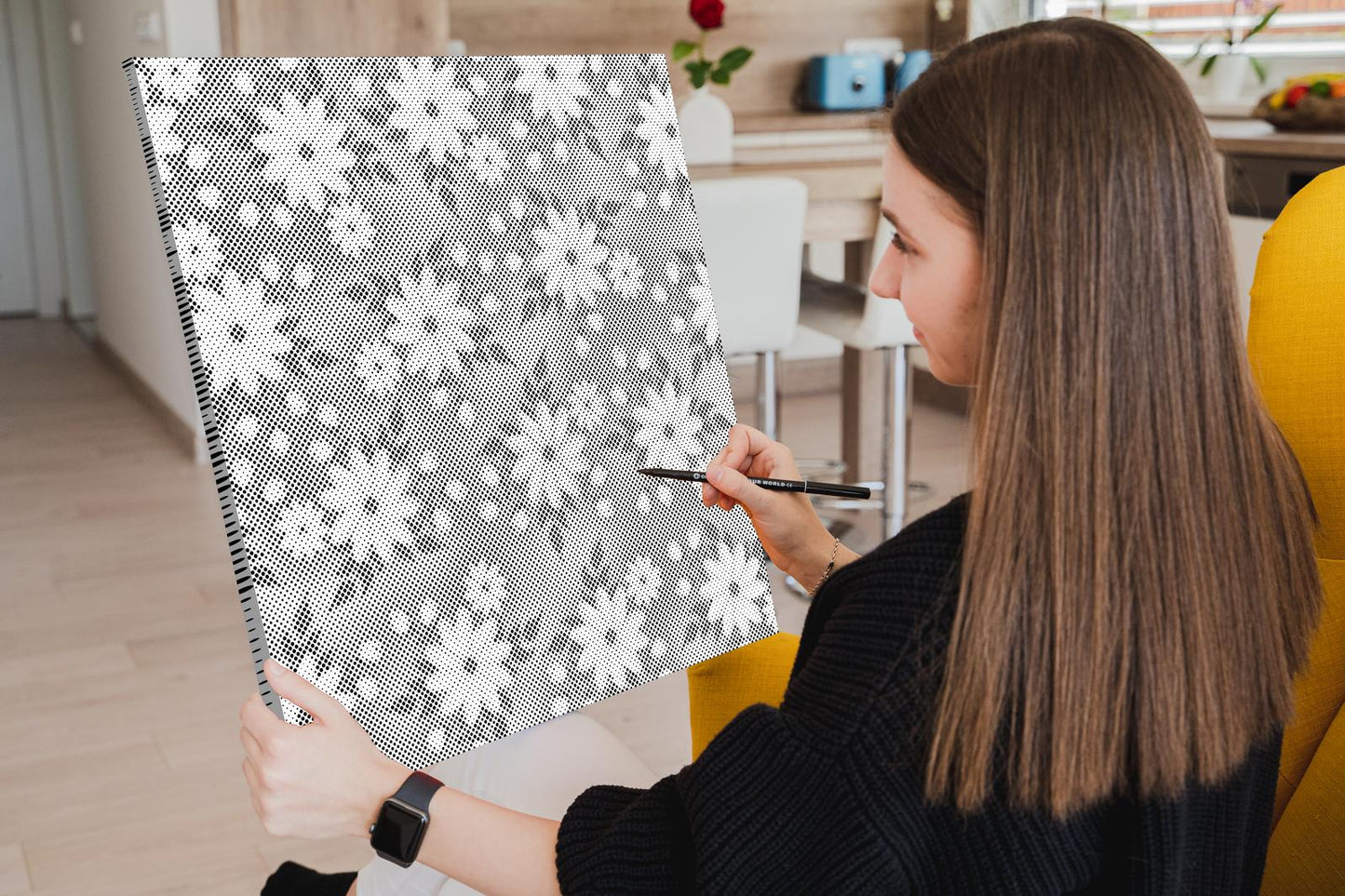 Dotting - Hvide blomster