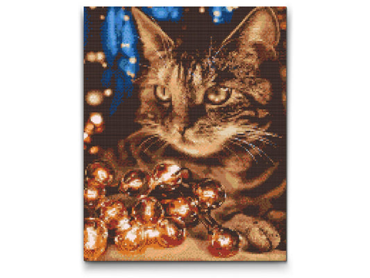 Diamond Paint - Kat med lyskæder