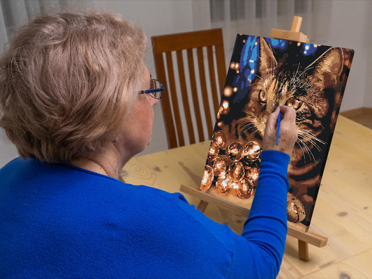 Paint by number - Kat med lyskæder