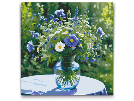 Paint by number - Buket i blå toner