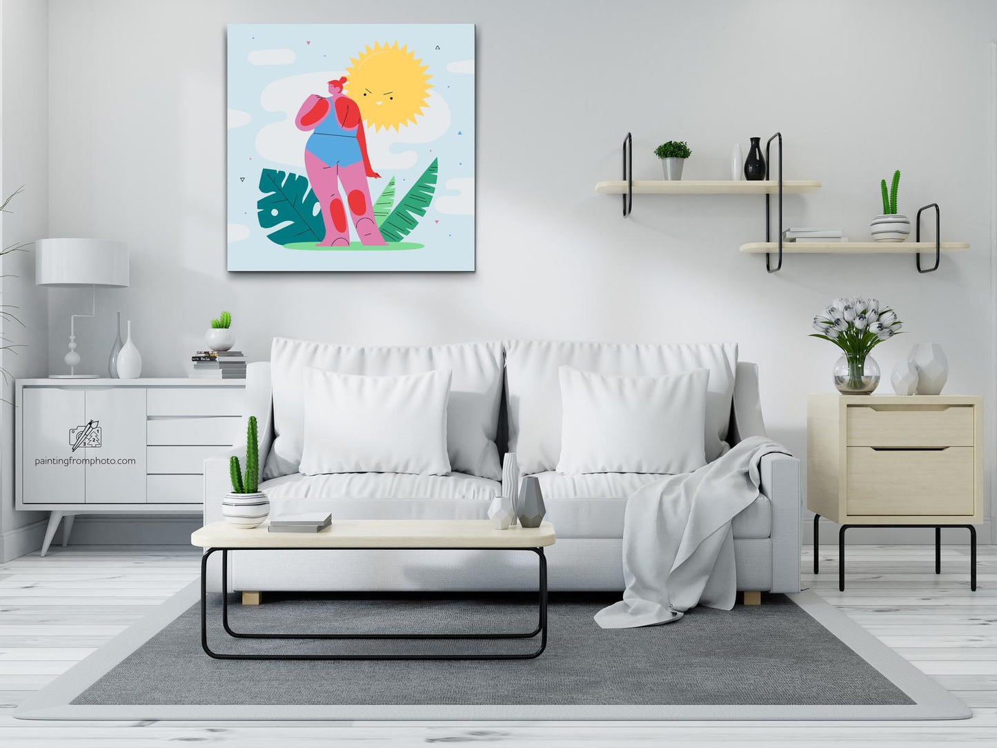 Paint by number - Illustration - Solbadning