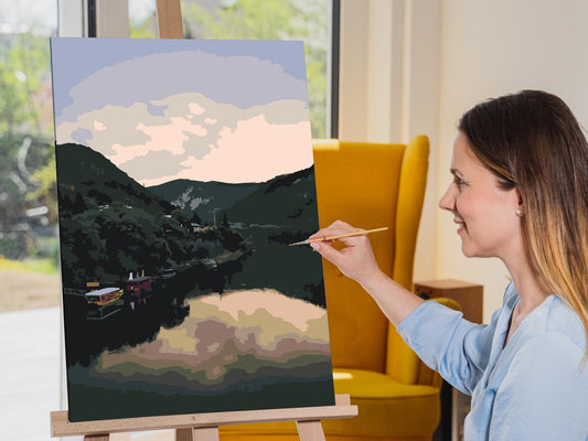 Paint by number - Visegrád, floden – Ungarn