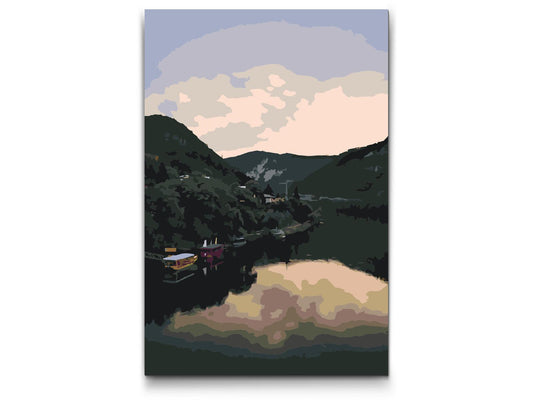 Paint by number - Visegrád, floden – Ungarn