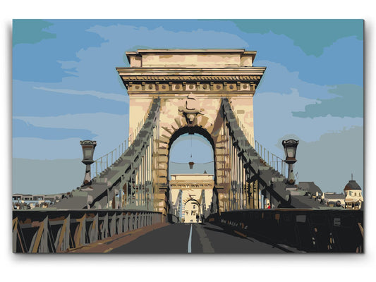 Paint by number - Széchenyi Kædebro – Ungarn