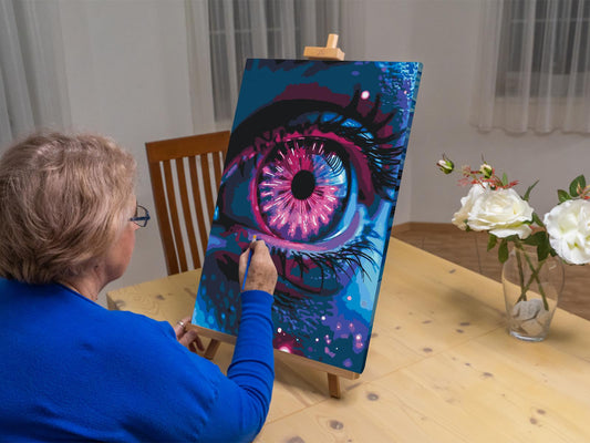 Paint by number - Øje med lilla nuance