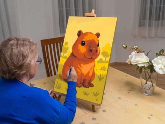 Paint by number - Capybara på engen