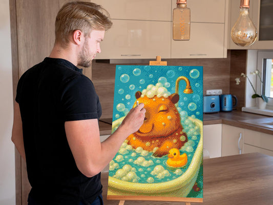 Diamond Paint - Capybara i badekarret