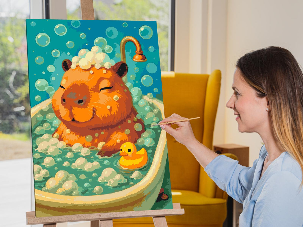 Paint by number - Capybara i badekarret