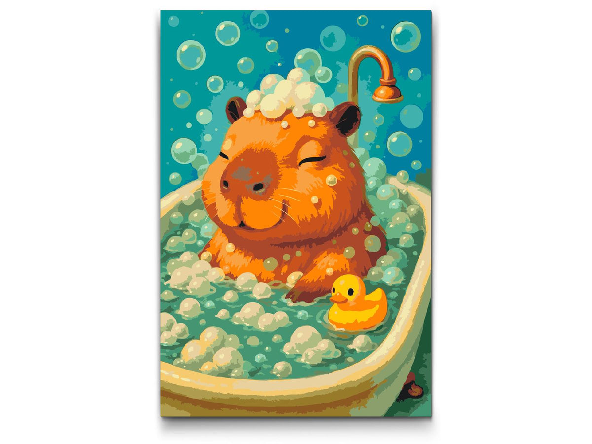 Paint by number - Capybara i badekarret