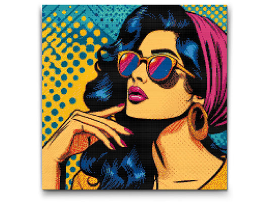 Diamond Paint - Pop art - Skønhed i briller