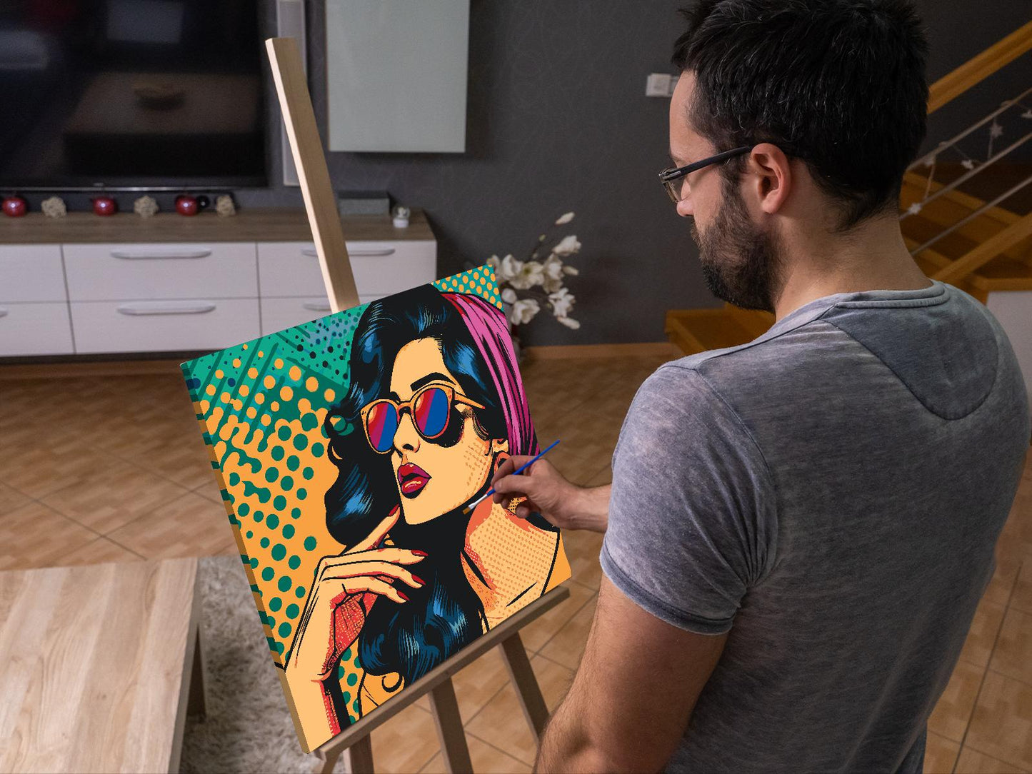 Paint by number - Pop art - Skønhed i briller