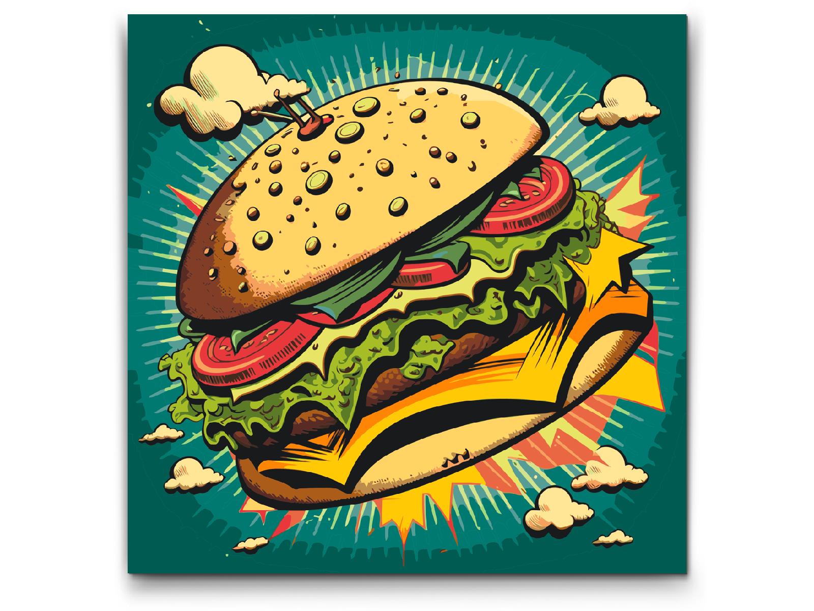 Paint by number - Pop art - Burger