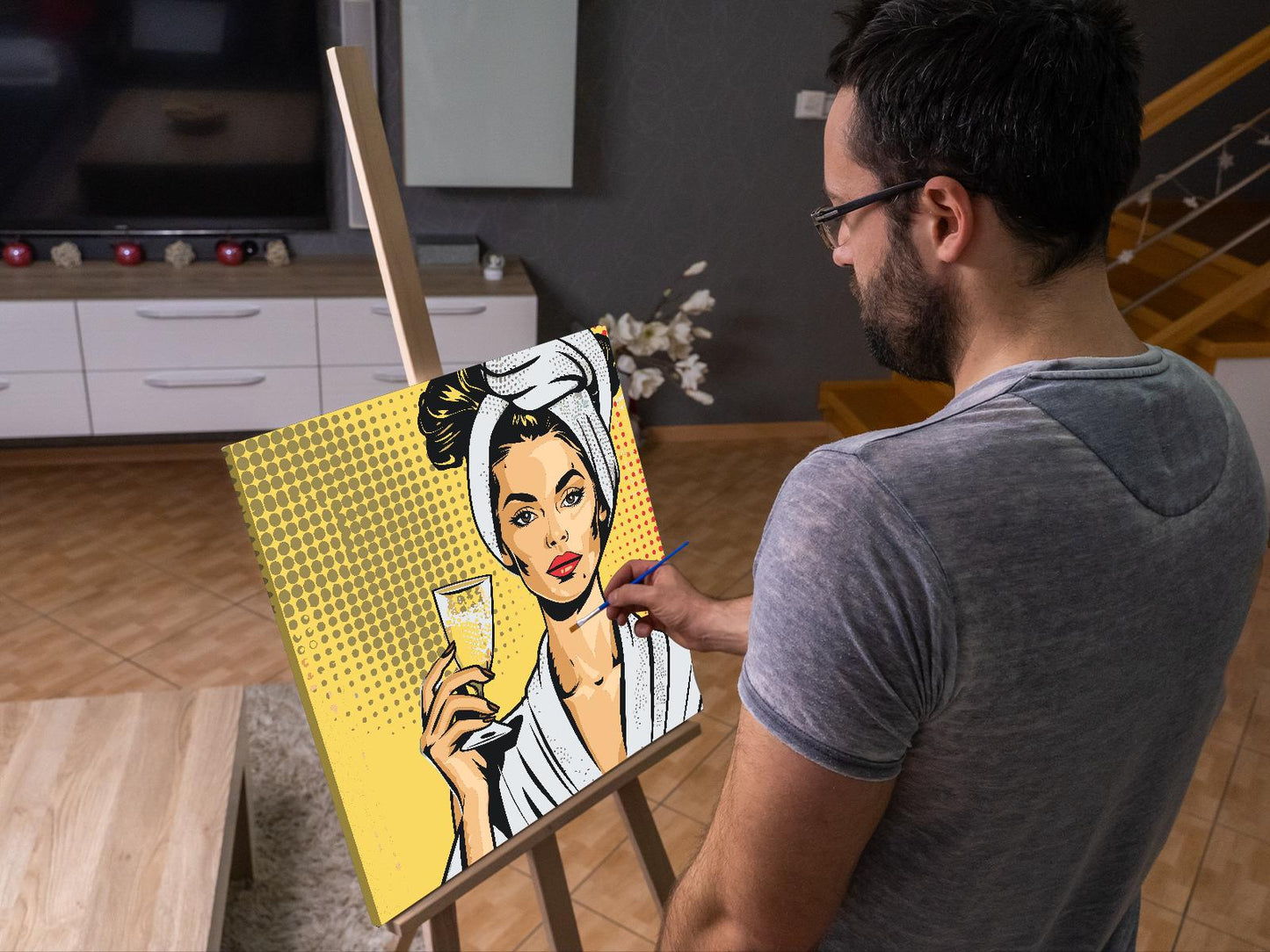 Paint by number - Pop art - Wellness og prosecco