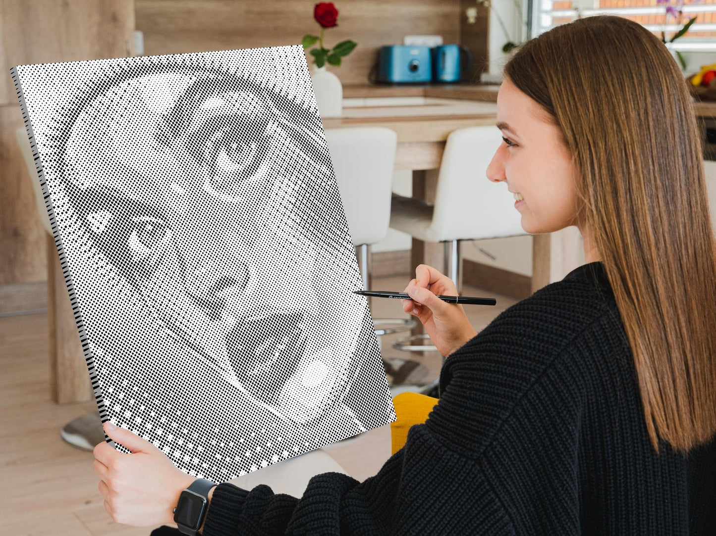 Dotting - Pop art - Kvinde med hat