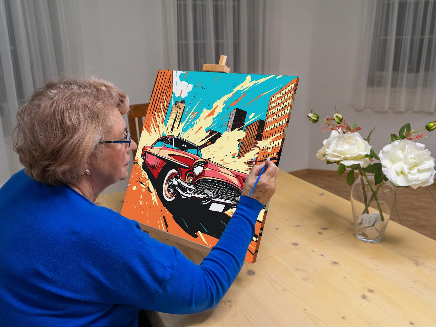 Paint by number - Pop art - Red Car