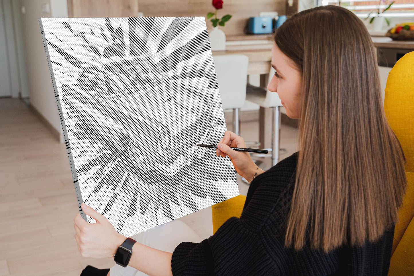 Dotting - Pop art - Blue Car