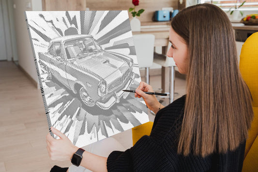 Dotting - Pop art - Blue Car