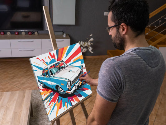 Paint by number - Pop art - Blue Car