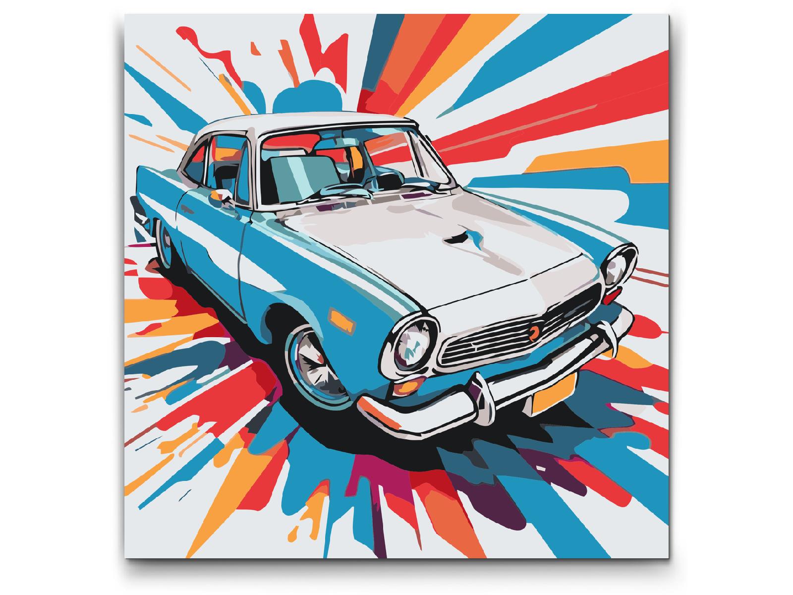 Paint by number - Pop art - Blue Car