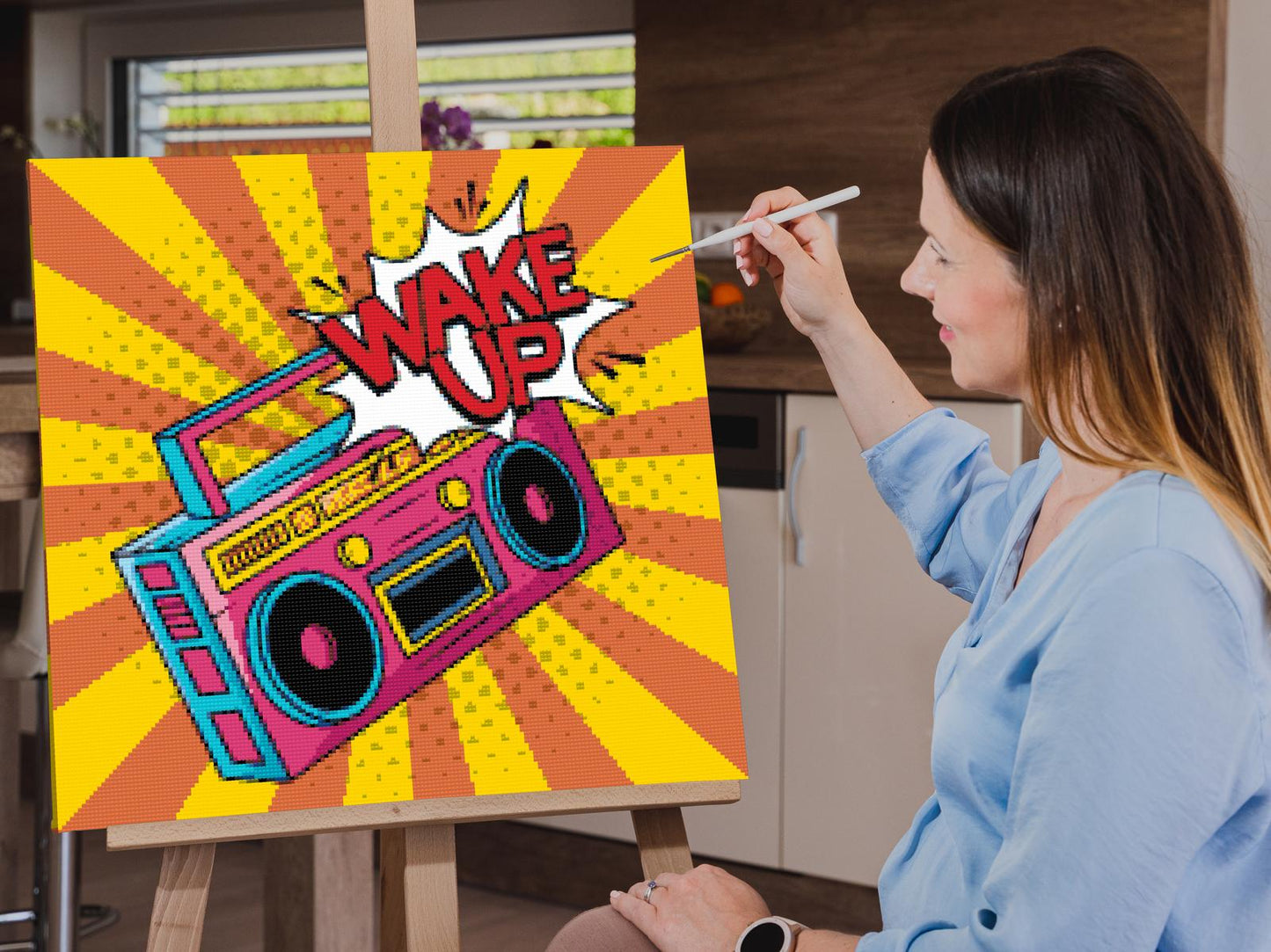 Diamond Paint - Pop art - Vågn op